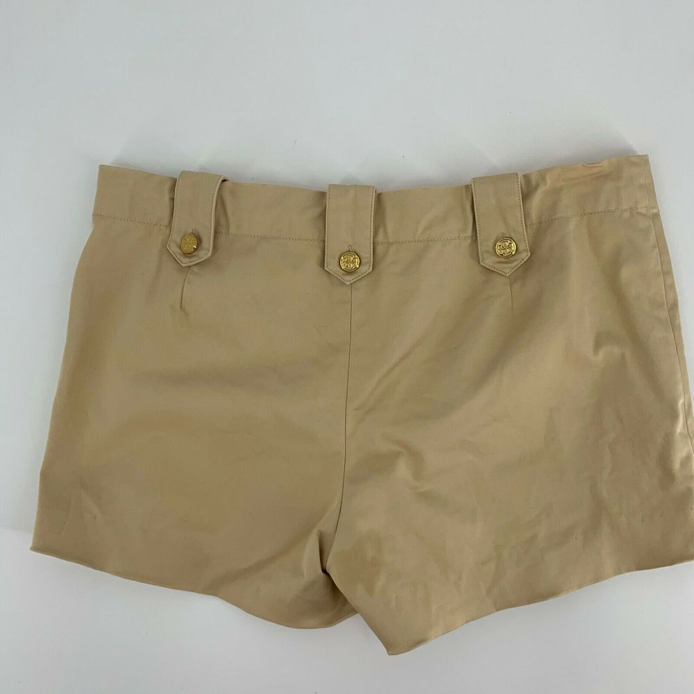 Tory Burch Beige Cotton Shorts with Gold Buttons - Picture 5 of 10